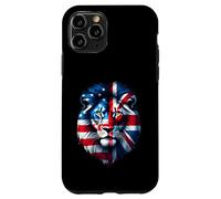 Half USA Flag Half British Flag Lion Design Proud USA UK Case for iPhone 11 Pro