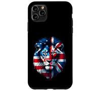 Half USA Flag Half British Flag Lion Design Proud USA UK Case for iPhone 11 Pro Max