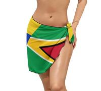 Half Venezuelans Half Guyanese Flag Swimsuit Beach Wrap Cover Ups Beach Apron Shawl Sarong Bikini Dress Chiffon Bathing Suit Wraps