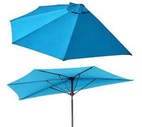 Half Wall Umbrella Sun Shade Polyester Fabric UV Protection Waterproof, 270cm/300cm 5 Ribs Half Round Patio Umbrella, Multicolor Market Parasol Canopy Top, Ventilation And Cooling(Blue,2.7m)