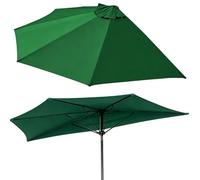 Half Wall Umbrella Sun Shade Polyester Fabric UV Protection Waterproof, 270cm/300cm 5 Ribs Half Round Patio Umbrella, Multicolor Market Parasol Canopy Top, Ventilation And Cooling(Green,3m)