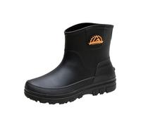 Half Wellies for Women Waterproof Boots Gardening Shoes Road Wolf Boots Men's Rain Water Shoes Top Rubber Casual Fashion Outdoor Work Fishing Car Wash Kitchen Non Slip Overshoes Rain 13 Wide Black