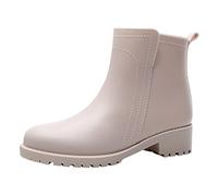 Half Wellies for Women Womens Waterproof Boots Ladies Garden Shoes Trailblazer Boots Men Punk Women Non Slip Inside Rain Outdoor Rubber Water Shoes Stylish (Beige,5)