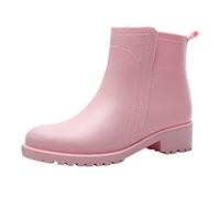 Half Wellies for Women Womens Waterproof Boots Ladies Garden Shoes Trailblazer Boots Men Punk Women Non Slip Inside Rain Outdoor Rubber Water Shoes Stylish (Pink,6)
