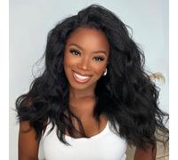 Half Wig Human Hair Kinky Straight Wigs for Black Women 180 Density Yaki Straight Glueless Wigs Ready to Go 3 In 1 Seamless Flip Over Drawstring Headband Wig for Women Clip in No Sew In 16 Inch