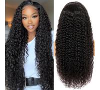 Half Wigs for Black Women Human Hair 3 In 1 Curly Half Wig Human Hair Headband Wig with Drawstring 20 Inch 180% Density Natural Color Quick Install Beginners Friendly