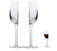 Half Wine Glass, 2 Pieces Champagne Glasses, Half Red Wine Cup, Wines Glass Cut in Half, Half Size Modern Wines Goblets, Red Cocktail Glasses Long Stemmed for Home Bar Home Decor Supplies