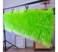 Half Yard 60" x 18" Fluffy Plush Green Faux Fur Fabric Long Pile Soft Fake Fur Rug Material for Craft Sewing Gnome Beard Christmas Costumes and Home Decor