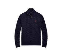 Half-Zip Cable Knit Jumper - male - Polo Ralph Lauren - Turtlenecks - Blue - XL - Knitwear XL
