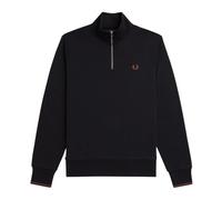 Half Zip Cotton Jersey Jumper, male, Fred Perry, Sweatshirts, Black, M, Sweatshirts & Hoodies M