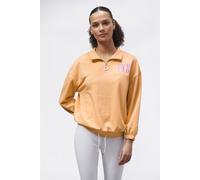 Half Zip High Neck Embroidery Sweatshirt Enorsia Orange 8
