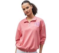 Half Zip High Neck Embroidery Sweatshirt Enorsia Pink 14