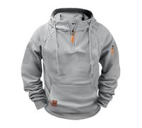 half zip jumper men,men jumper,Hoodies for Men 1/4 Zip Sweatshirt Fleece Pullover Hoodie Long Sleeve Tops Sweatshirt Quarter Zip Jumper winter jacket coat,Light Ashy,3XL