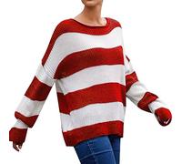 Half Zip Jumper Women Black Sweater Ladies Personalised Teacher Gifts Workout Gym Women's Casual Sweater Rolled Edge Crew Neck Striped Color Matching Sweater Promotion Sale Clearance