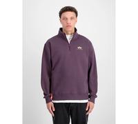Alpha Industries Half Zip Small Logo Sweatshirt for Men Size M - Plum