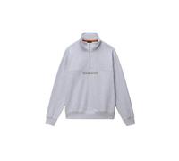 Half Zip Sweatshirt in French Terry Napapijri Box Logo Gris 2XL