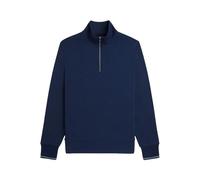 Half-Zip Sweatshirt, male, Fred Perry, Zip-throughs, Blue, M, Sweatshirts & Hoodies M