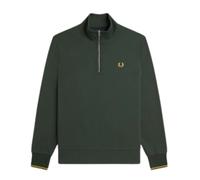 Half Zip Sweatshirt, male, Fred Perry, Zip-throughs, Green, 2XL, Sweatshirts & Hoodies 2XL