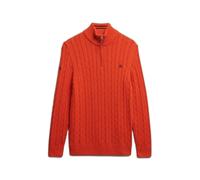 Half-zip twisted knit jumper Superdry Organic Orange M