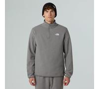 Half Zip-Up Fleece Sweatshirt with High Neck and Logo grey