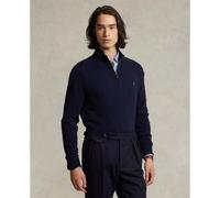 Half Zip-Up Wool Jumper Navy Blue