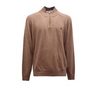 Half Zip Wool Jumper in Farro - male - Brooksfield - Turtlenecks - Brown - 3XL - Knitwear 3XL