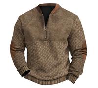 Half Zipper Cardigan Men - 1/4 Zip Jumper Mens Cotton Crew Neck Knitted Pullover Sweater Casual Winter Warm Sweater Long Sleeve 1/4 Zip Jumper Lightweight Jumpers Loose Fit Knitwear