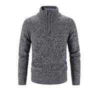 Half Zipper Sweater Men, Quarter Zip Jumper Men High Neck Sweater Slim Fit Stand Collar Knit Pullover Sweater 1/4 Zip Pullover Sweaters Long Sleeve Polo Top Autumn Winter Warm Causal Tops