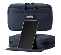 Halfday Sidekick Tech Organizer Kit - Splash-Resistant Travel Case with Built-In Phone Stand, Cable & Charger Storage, Zip-Flat Design for Electronics & Accessories - Marine