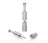 HalfofLife Salt and Pepper Grinder, Manual Stainless Steel Refillable Salt & Peppercorn Mills, Push Button Grinder Modern Design Thumb Grinder, Sliver white