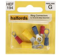 Halfords Assorted Ring Terminals 5/15/35 Amp (ELEC126)
