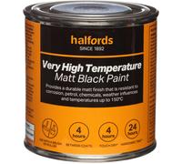 Halfords High Temp Matt Blk Paint 250ml Tin