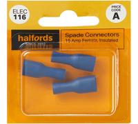 Halfords Spade Connectors 15 Amp/Female (ELEC116)