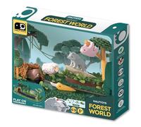 HALFTOYS Animal World Play Set | Magnetic Puzzle Toys with Diorama Storage Case | Includes 5 Models for Creative Play and Learning (Forest)