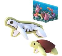 HALFTOYS Collectibles Magnetic Ocean Sea Life Play Sets, 3D Jigsaw Puzzle Building Blocks, STEM Educational Take Apart Toys Gift for Toddler & Kids 3+ Years (Green Turtle)