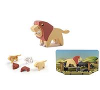 HALFTOYS HA001 Collectibles Magnetic Animals Play Sets, 3D Jigsaw Puzzle Blocks, STEM Educational Take Apart Toys Gift for Toddler & Kids 3+ Years (Lion)