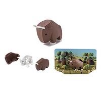 HALFTOYS HA003 Collectibles Magnetic Animals Play Sets, Lion 3D Jigsaw Puzzle Blocks, STEM Educational Take Apart Toys Gift for Toddler & Kids 3+ Years (Gnu)