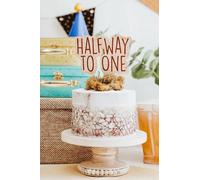 Halfway to One Cake Topper,Wooden 6 Months Birthday Decorations,Half Year Cake Topper,Half Birthday Cake Topper for Baby Boy or Girl