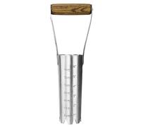 Haliaeetus Bulb Planter Tool, 6 inches Depth Mark Hand Bulb Planter, Non-Bending Stainless Steel Bulb Planter Digger, Garden Bulb Transplanter with Comfortable Wood Handle for Planting Tulip, Daffodil