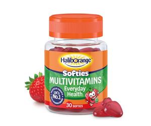 Haliborange Kids Multivitamin Softies, Strawberry, Age 3-12, 30 Gummies | Tasty daily kids multivitamin with 7 essential vitamins to support immunity, healthy bones, vision and everyday wellbeing