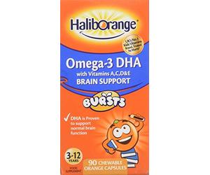 Haliborange Kids Omega-3 with Vitamins 90 Orange Chewable Fruit Burst Capsules