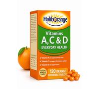 Haliborange Kids Vitamins A, C & D, Orange Flavour Chewable Tablets, 120 | Tasty daily chewable vitamins A, C & D to support normal vision, immune function, healthy bones and muscle function.