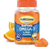 Haliborange Omega 3 Kids Softies, Orange Flavour, 60 Chewable Gummies | Children's Omega 3 Fish Oil Supplement with Vitamins A, C, D & E, Delicious Orange Flavour, Everyday Nutrition for Kids
