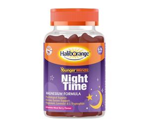 Haliborange YoungerMinds Night-time Gummies for Kids 6-16 | Sugar-Free Sleep Support with Magnesium, L-Tryptophan, B6 & Lavender | Promotes Relaxation & Bedtime Routine - 60 Gummies