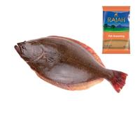 Halibut Fish 1KG with Rajah Fish Seasoning 100Gr - Fresh and tender Halibut for grilling and gourmet meals