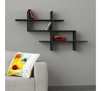 Halic' Wall Mounted Shelf Floating Bookcase 150cm Wide Decortie Dark Grey 1 Pack