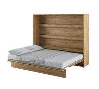 halifax horizontal wall wooden king size bed in artisan oak