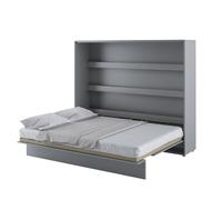 halifax horizontal wall wooden king size bed in matt grey