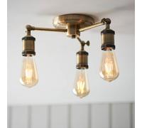 halifax semi flush ceiling light in antique brass