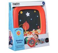 Halilit Baby Tummy Time Shaking Drum. Musical Instrument Toy for Babies. Tummy-time booklet. Suitable for Baby Boys & Girls 3 months + (Colours may vary)